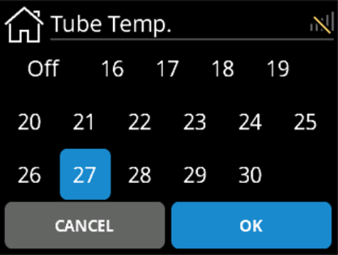 SL UI screenshot Tube Temperature
