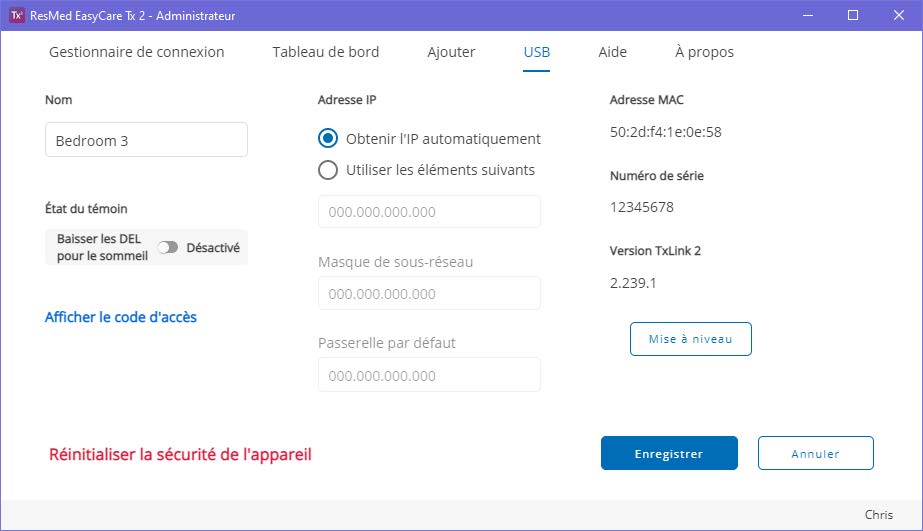 SL UI screenshot Admin USB Obtain IP Auto